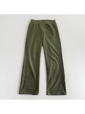 Vintage B.u.m. Equipment Polar Fleece Wide leg Pants Military Green Wom Sz S